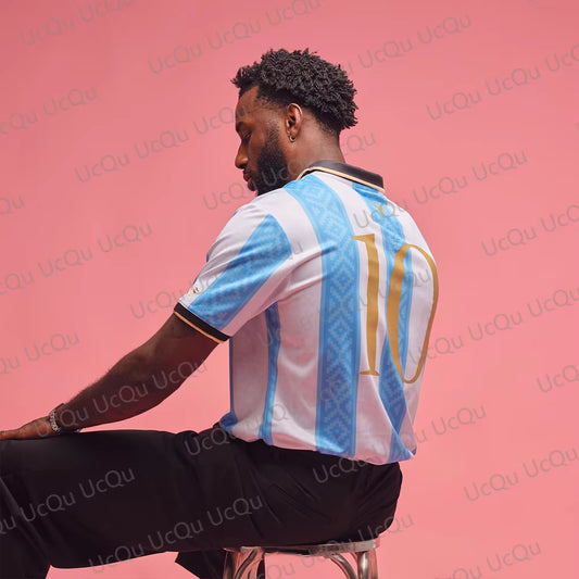 Vintage Classics Special Limited Edition Argentina Goat 10 Soccer Jersey Oversized Football Jersey for Adult/Kids Top