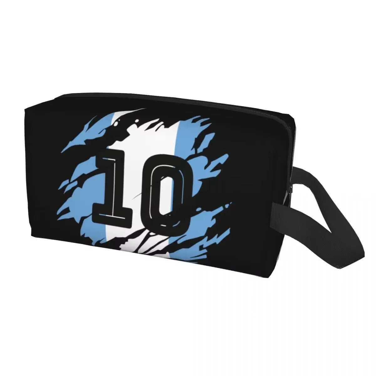 Custom Maradona Toiletry Bag for Women Argentina Soccer Legend 10 Makeup Cosmetic Organizer Ladies Beauty Storage Dopp Kit Case